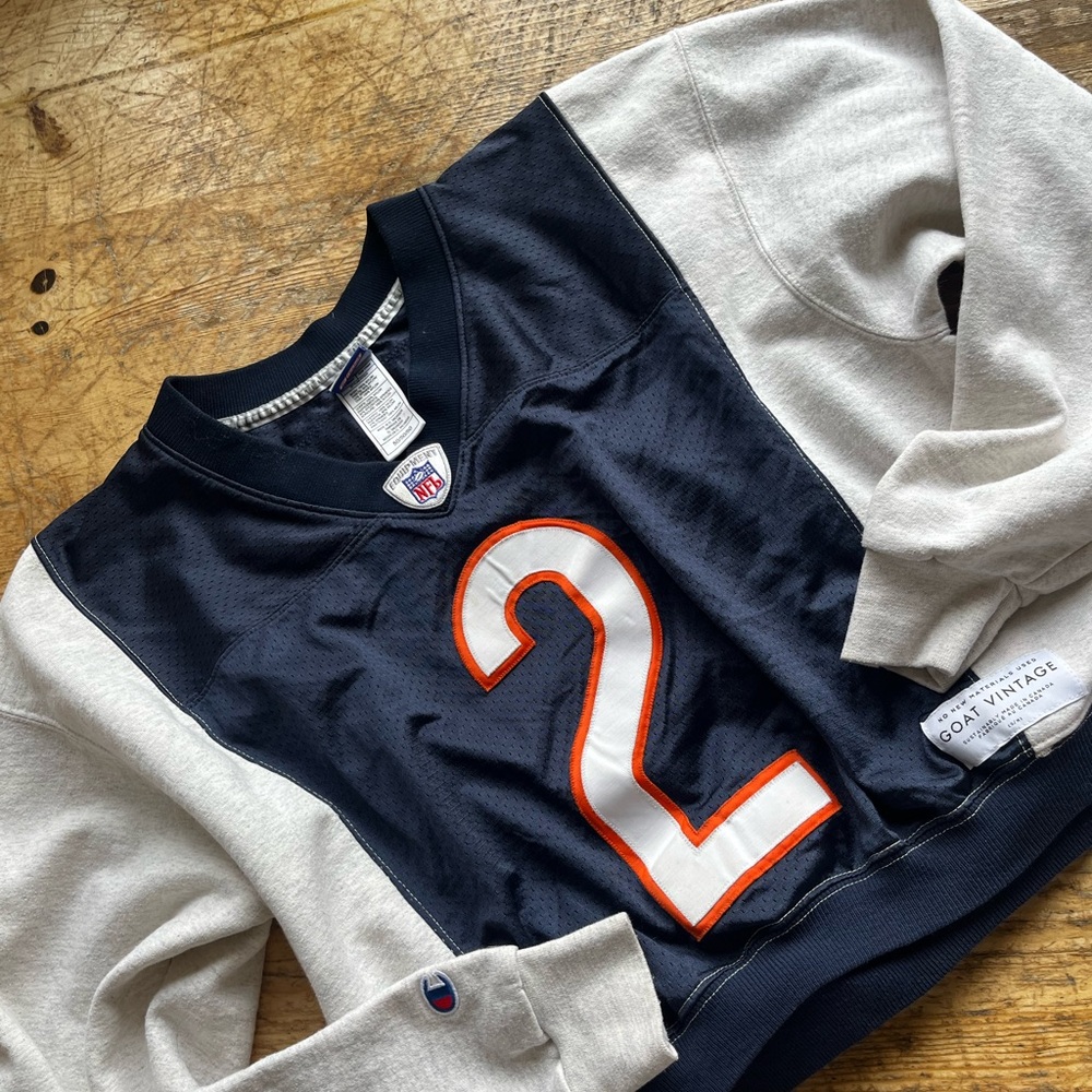 Goat Vintage Navy and Cream Sweatshirt